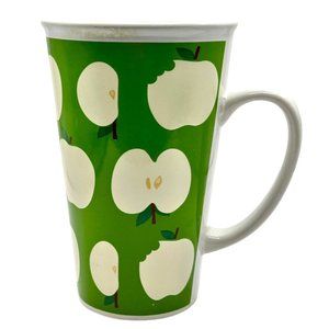 MSRF Design Studios Tall Mug White & Green Apples Latte Coffee Tea Cup  20 oz